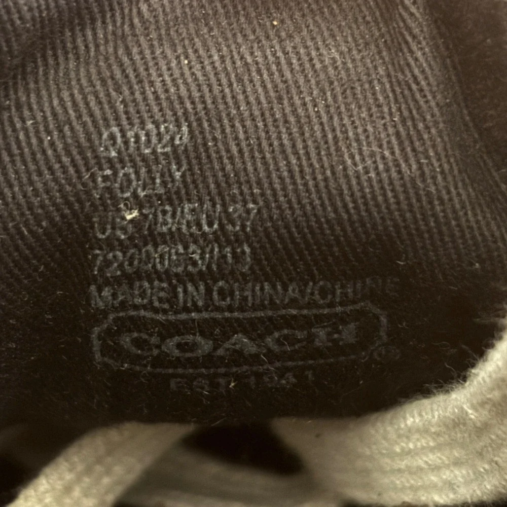 COACH Folly Signature Canvas Sneakers Black Women Size 7 Casual Everyday Comfort